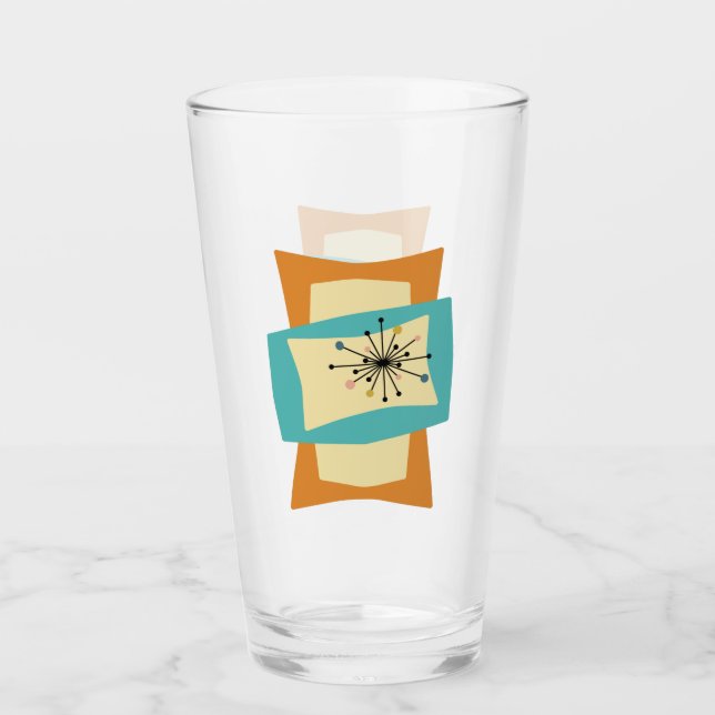 Abstract Rectangles Mid Century Modern Glass (Front)