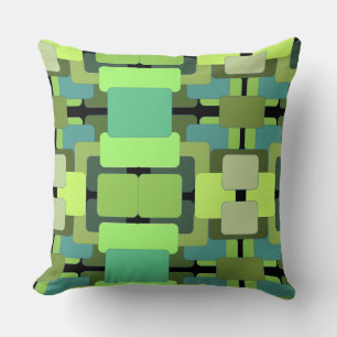 Abstract Rectangular - Shades of Green Cushion