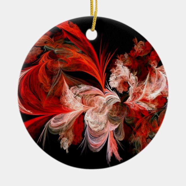 Abstract Red and Black Christmas Tree Ornament (Front)