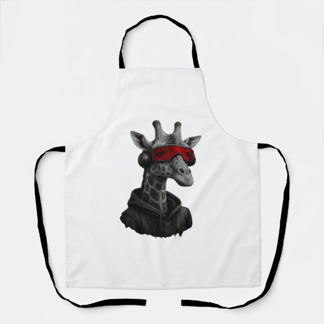 Abstract red and black giraffe Classic T-Shirt Apron (Front)