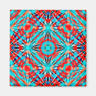 Abstract Red And Blue Pattern Magnet