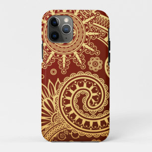 Abstract Red and Gold Floral Pattern Case-Mate iPhone Case