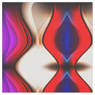 Abstract Red and Purple Waves Fabric