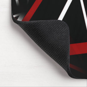 Abstract Red and White Lines On Black Background P Mouse Pad