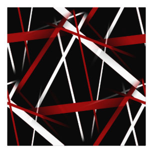 Abstract Red and White Lines On Black Background P Photo Print