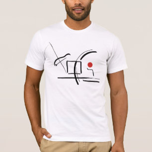Abstract Red Ball & Lines Drawing T-Shirt
