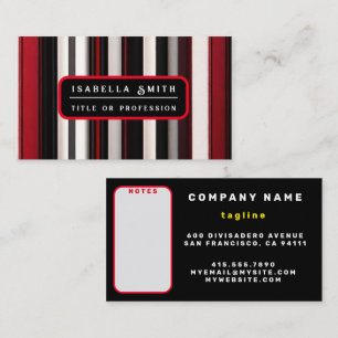 Abstract Red Black Lines Trendy Collection Business Card