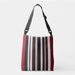 Abstract Red Black Lines Trendy Collection Crossbody Bag