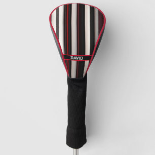 Abstract Red Black Lines Trendy Collection Golf Head Cover