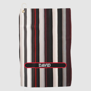 Abstract Red Black Lines Trendy Collection Golf Towel