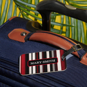 Abstract Red Black Lines Trendy Collection Luggage Tag