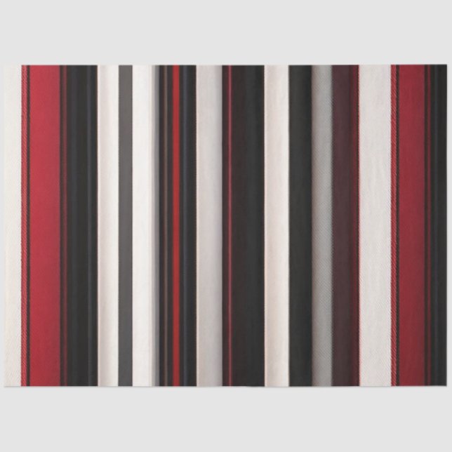 Abstract Red Black Lines Trendy Collection Tissue Paper (Front)