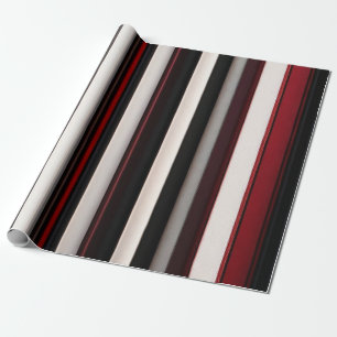 Abstract Red Black Lines Trendy Collection Wrapping Paper