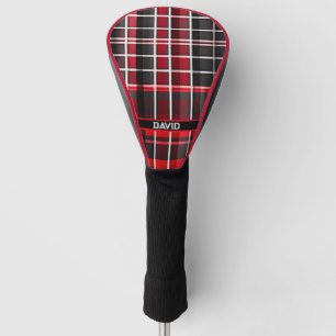 Abstract Red Black Plaid Popular Collection Golf Head Cover