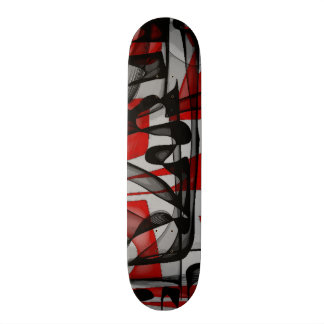 Abstract red black skateboard deck