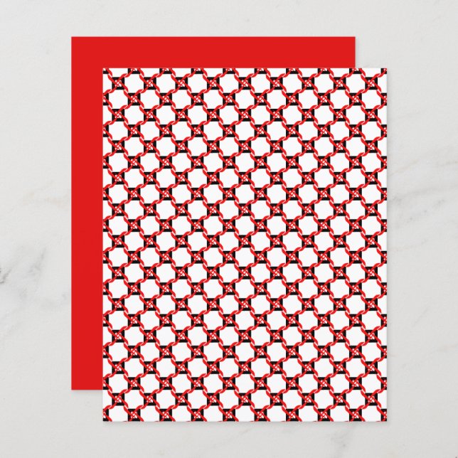 Abstract Red, Black White Graphic Scrapbook Paper (Front/Back)