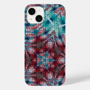 ABSTRACT RED BLUE MOSAIC STAR Case-Mate iPhone 14 CASE