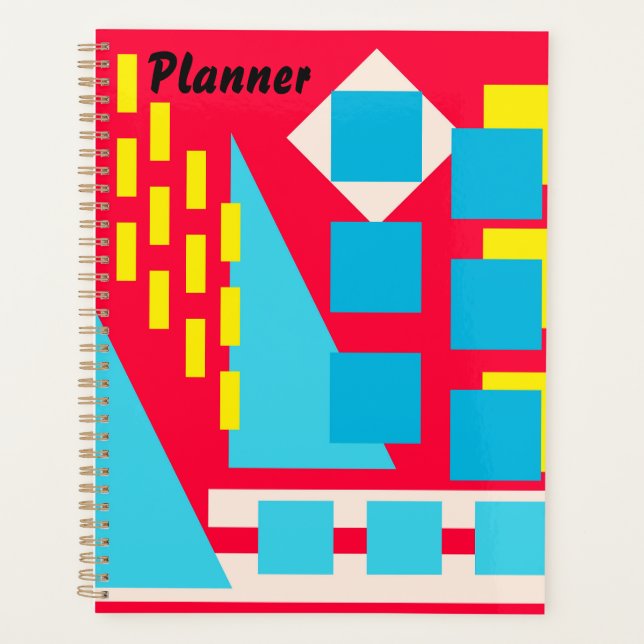 Abstract red blue yellow planner (Front)