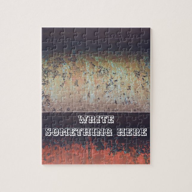 Abstract red brown rusty jigsaw puzzle (Vertical)
