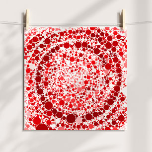 Abstract Red Bubbles Digital Spiral Poster