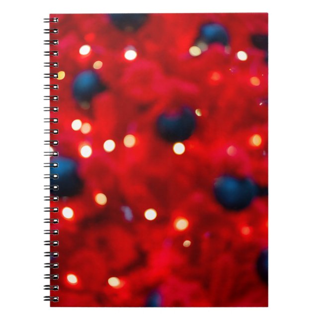Abstract Red Christmas Bokeh Background Notebook (Front)