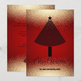 Abstract red Christmas tree business Invitation