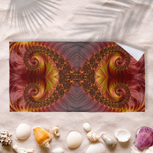 Abstract Red Fiery Fractal Beach Towel