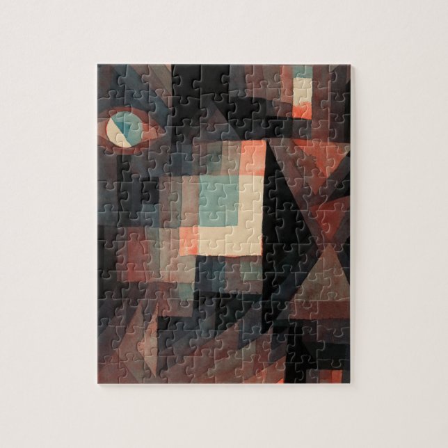 Abstract, Red, Green Gradation by Paul Klee Jigsaw Puzzle (Vertical)