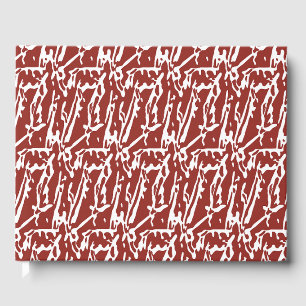Abstract Red Guest Book   Modern Artistic Keepsake
