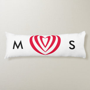 Abstract Red Heart Minimalist Love Symbol Body Cushion