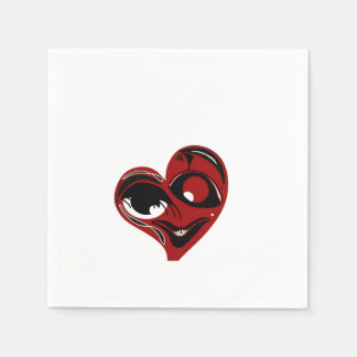 Abstract, red heart  napkin