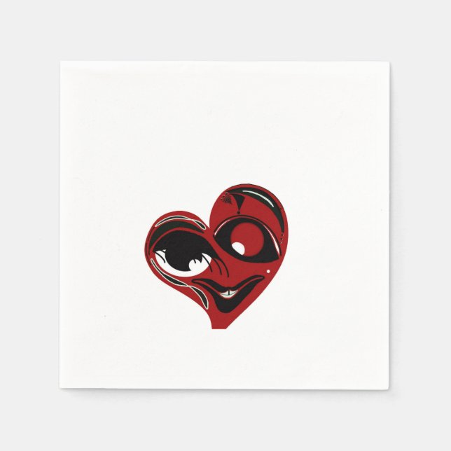 Abstract, red heart  napkin (Front)