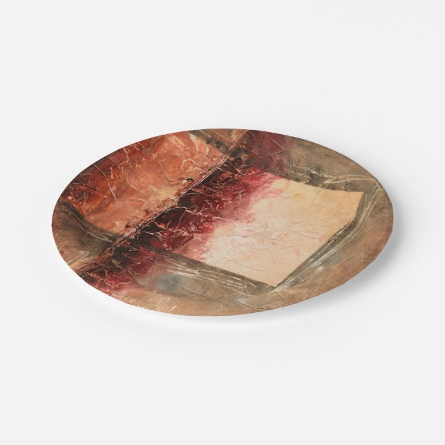 Abstract Red Landscape Paper Plate (Angled)