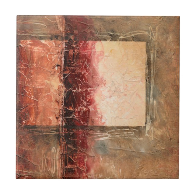 Abstract Red Landscape Tile (Front)