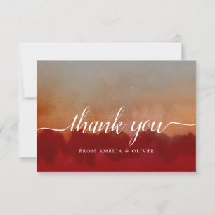 Abstract Red Minimalist Thank You Card
