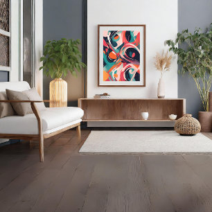 Abstract Red Modern Art Poster