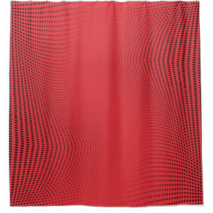 Abstract red monochrome halftone pattern. Soft cur Shower Curtain