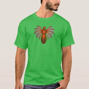 Abstract Red-Orange Bat Creature Graphic T-Shirt