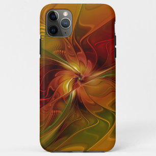 Abstract Red Orange Brown Green Fractal Art Flower Case-Mate iPhone Case
