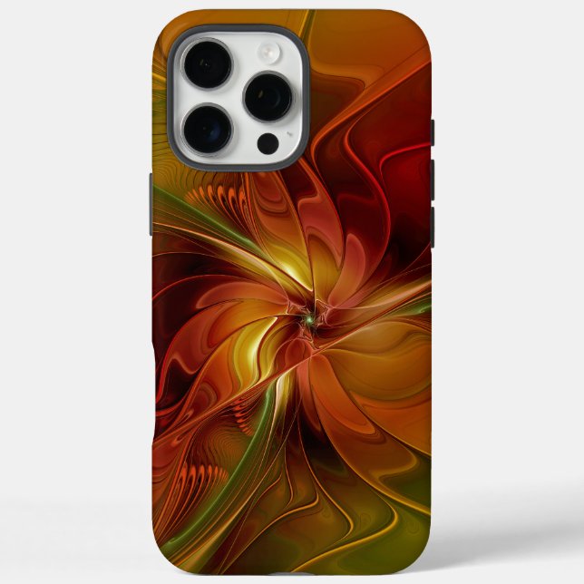 Abstract Red Orange Brown Green Fractal Art Flower Case-Mate iPhone Case (Back)