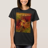 Abstract Red Orange Brown Green Fractal Art Flower