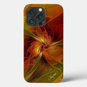 Abstract Red Orange Green Fractal Flower Name iPhone 13 Pro Case