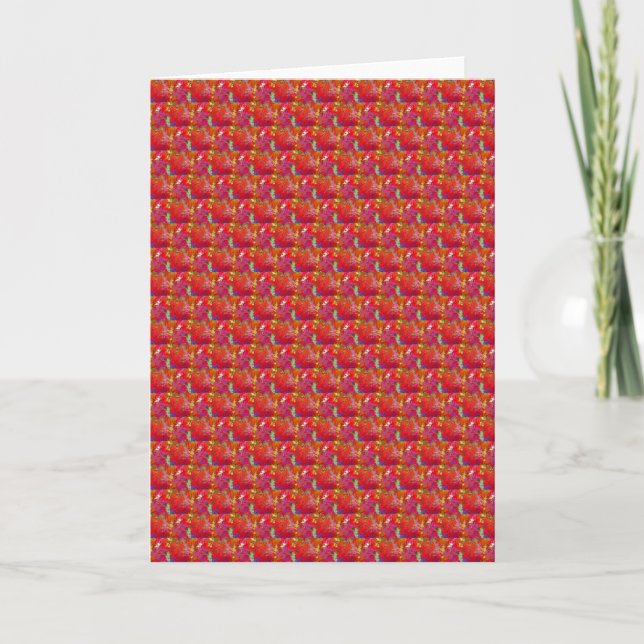 abstract red pattern holiday card (Front)