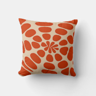 Abstract Red Pebbles Cushion