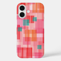Abstract Red pink teal Geometric Squares Pattern
