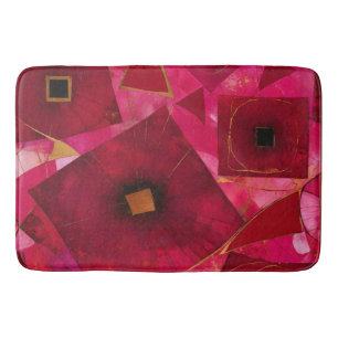 Abstract Red Poppies Bath Mat