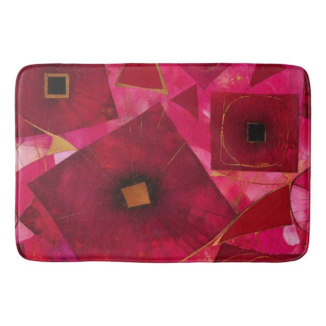 Abstract Red Poppies Bath Mat (Front)