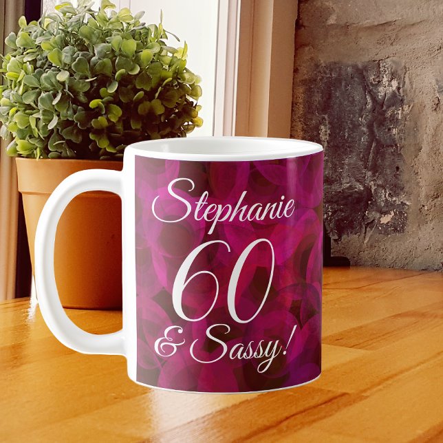 Abstract Red Rose 60 and Sassy Birthday Coffee Mug (Creator Uploaded)