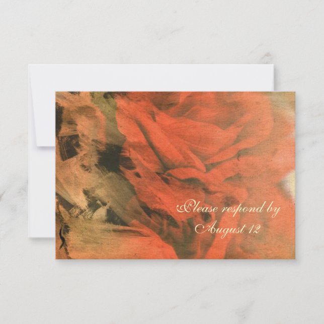 Abstract Red Rose RSVP with envelopes Card (Front)
