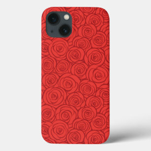 Abstract Red Roses Background iPhone 13 Case